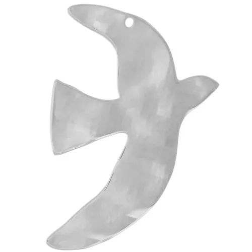 36x25mm Hammered bird pendants by Perles& Co - 304L stainless steel x2