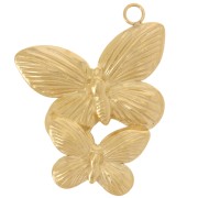 30x24mm Stainless steel 304L 2 butterflies Pendant - Gold x1