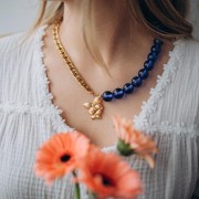 30x24mm Stainless steel 304L 2 butterflies Pendant - Gold x1