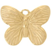 16x19.5mm 304L stainless steel Butterfly charm - Gold x1|raw }}