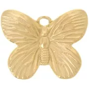 16x19.5mm 304L stainless steel Butterfly charm - Gold x1