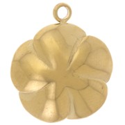 15mm 304L stainless steel Rose flower charm - gold x1