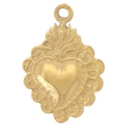 18x12mm 304L Stainless Steel Ex-voto heart Charm - Gold x1|raw }}