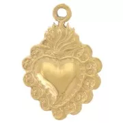 18x12mm 304L Stainless Steel Ex-voto heart Charm - Gold x1