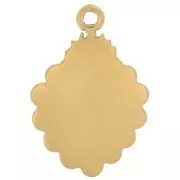 18x12mm 304L Stainless Steel Ex-voto heart Charm - Gold x1