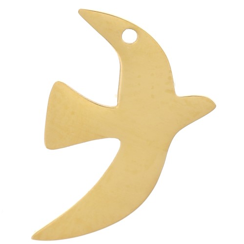 15x10mm Stainless steel 304L Bird charm by Perles& Co - Gold x1
