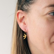 15x10mm Stainless steel 304L Bird charm by Perles& Co - Gold x1