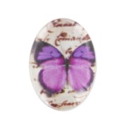Cabochon 18x13mm butterfly Violet/black x1|raw }}