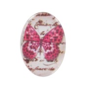 Cabochon 18x13mm butterfly pink x1