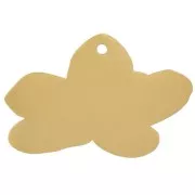 13x20mm 304L stainless steel Pansy flower charm epoxy resin - gold - Magenta x1