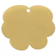 17x20mm 304L stainless steel Pansy flower charm epoxy resin - Gold - Purple x1