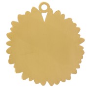 20.5mm 304L Stainless Steel Daisy Flower Pendant Epoxy Resin - Gold - White x1