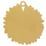 20.5mm 304L Stainless Steel Daisy Flower Pendant Epoxy Resin - Gold - White x1