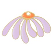 13.5x20.5mm Stainless steel 304L daisy Pendant wit epoxy resin - Gold - Parma x1