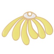 13.5x20.5mm Stainless steel 304L daisy Pendant wit epoxy resin - Gold - Yellow x1|raw }}