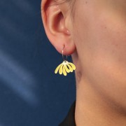 13.5x20.5mm Stainless steel 304L daisy Pendant wit epoxy resin - Gold - Yellow x1