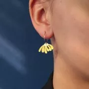 13.5x20.5mm Stainless steel 304L daisy Pendant wit epoxy resin - Gold - Yellow x1