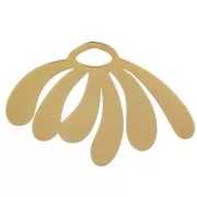 13.5x20.5mm Stainless steel 304L daisy Pendant wit epoxy resin - Gold - White x1