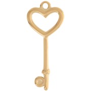 35x15mm 304L stainless steel Heart-shaped key pendant - gold x1|raw }}