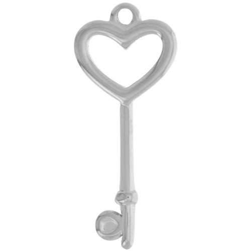 35x15mm 304L stainless steel Heart-shaped key pendant x1