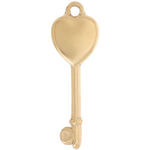 36x12mm 304L Gold-plated stainless steel Heart-shaped pendant key - Gold x1