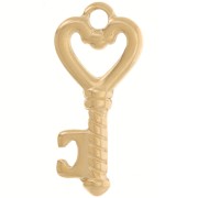 28.5x13mm 304L stainless steel Heart-shaped pendant key - Gold x1