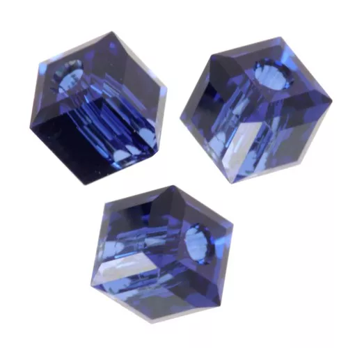4mm PureCrystal 5601 Cubes - Reinvented Dark Sapphire x8