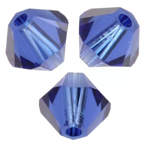 4mm PureCrystal 5328 crystal bicones - Reinvented Dark Sapphire x50