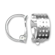 Clip-on Perforated hoop earrings Silver-colored x2|raw }}