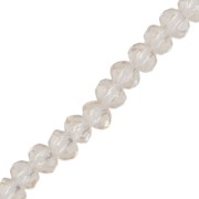 Fire Polished faceted flat round 3x2mm Smoky Quartz x35cm