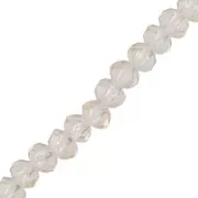 Fire Polished faceted flat round 3x2mm Smoky Quartz x35cm