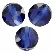Beads - 6mm Flat round beads - Thin Round PureCrystal 5034 - Reinvented Dark Sapphire x6 6mm Flat round beads - Thin Round PureCrystal 5034 - Reinvented Dark Sapphire x6