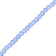 Rondelle beads faceted - round flattened 3.5x3 mm - Light Sapphire x33cm