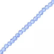 Rondelle beads faceted - round flattened 3.5x3 mm - Light Sapphire x33cm