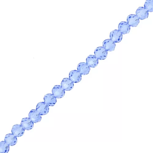 Rondelle beads faceted - round flattened 3.5x3 mm - Light Sapphire x33cm