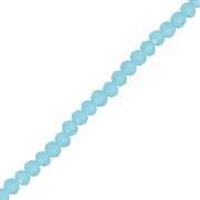 Fire Polished faceted flat round 3.5x3mm Aquamarine x35cm|raw }}