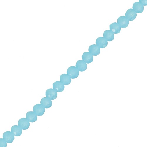 Fire Polished faceted flat round 3.5x3mm Aquamarine x35cm