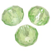 4mm PureCrystal 5040 flattened round beads - Reinvented Peridot x20