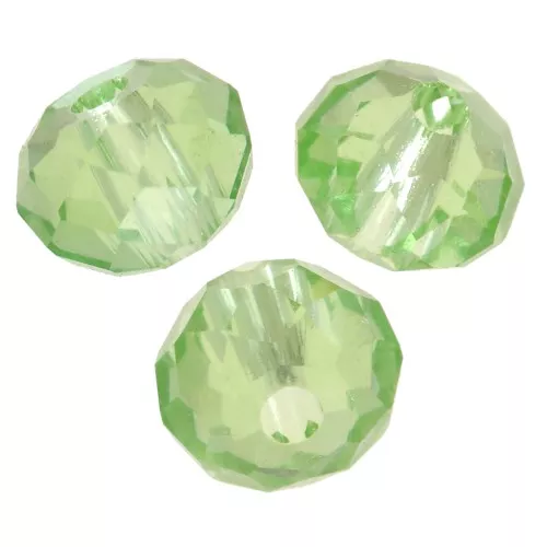 4mm PureCrystal 5040 flattened round beads - Reinvented Peridot x20