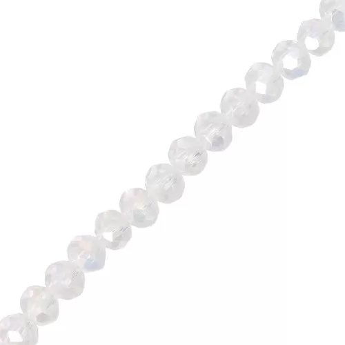 Fire Polished faceted flat round 3.5x3mm - Crystal x32cm