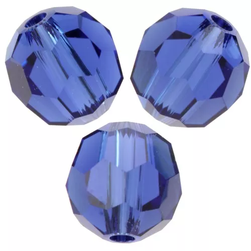 6mm Round beads PureCrystal 5000 - Reinvented Dark Sapphire x6