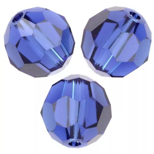8mm Round beads PureCrystal 5000 - Reinvented Dark Sapphire x1