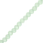 Rondelle beads faceted - round flattened 4.5x3.5 mm - Green Opal x38cm