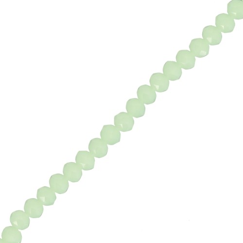 Fire Polished faceted flat round 3.5x3mm green Opal x38cm