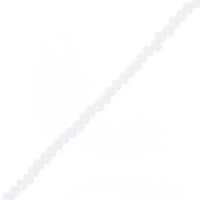Rondelle beads faceted - round flattened 4.5x3.5 mm White Opal x40cm|raw }}