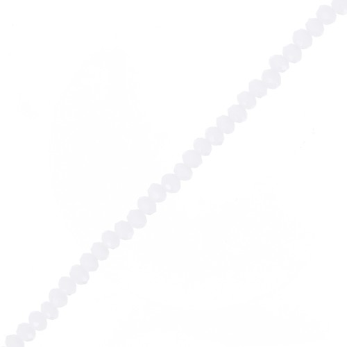 Rondelle beads faceted - round flattened 4.5x3.5 mm White Opal x40cm