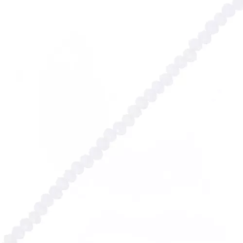 Rondelle beads faceted - round flattened 4.5x3.5 mm White Opal x40cm