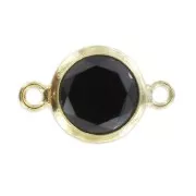 Spacers 2 rings 11x6mm - zirconium oxide - Jet Gold-filled x1