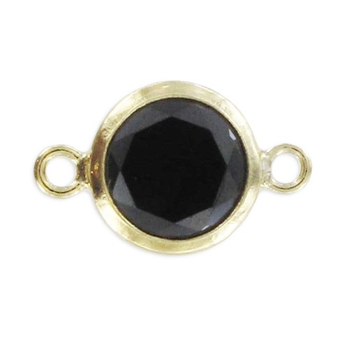 Spacers 2 rings 11x6mm - zirconium oxide - Jet Gold-filled x1