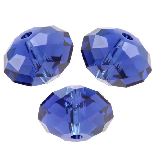 8mm Flattened Round PureCrystal 5040 - Reinvented Dark Sapphire x1